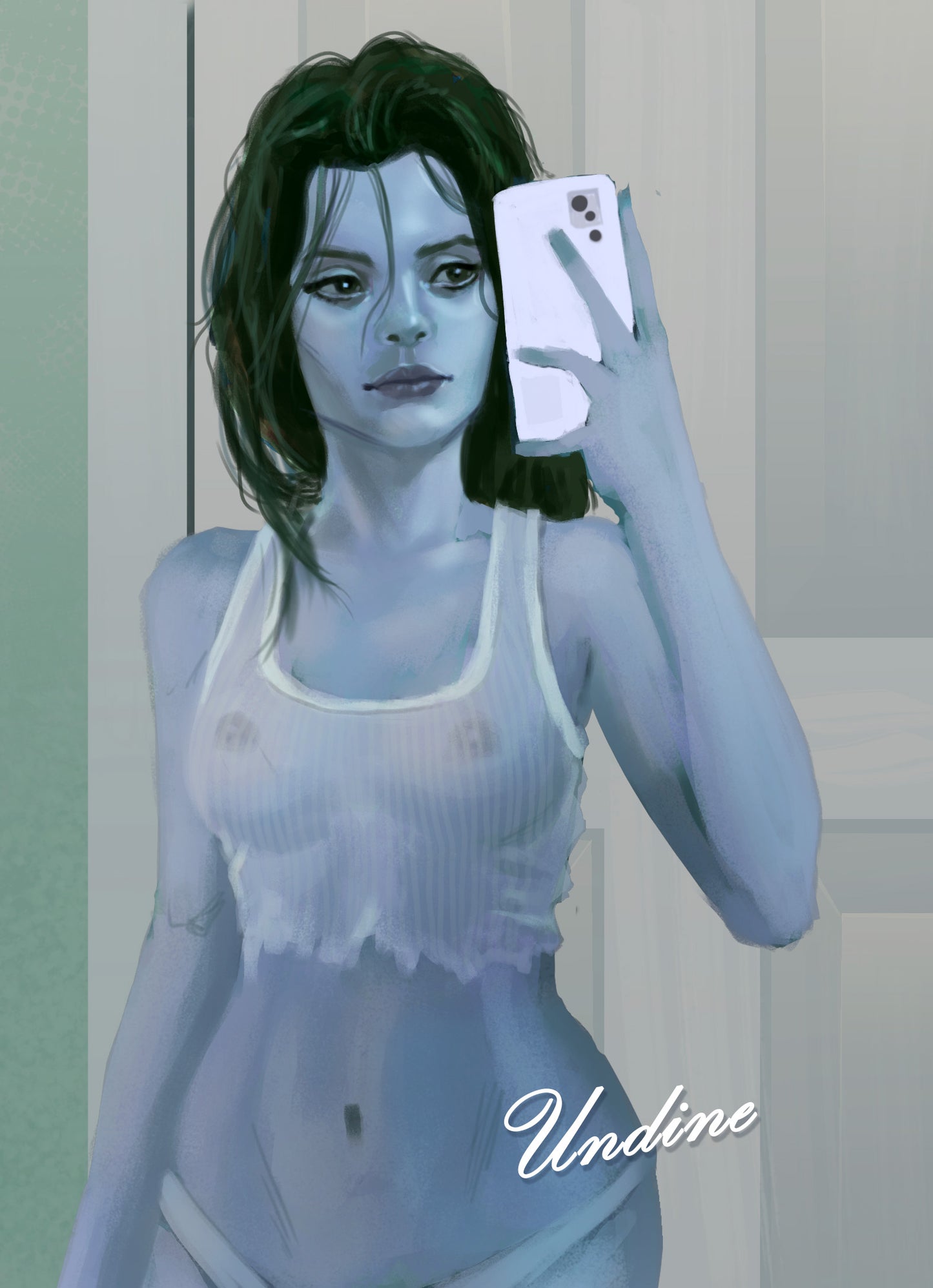 Monster Girl Thirst Trap Series - Undine 5x7 Art Print