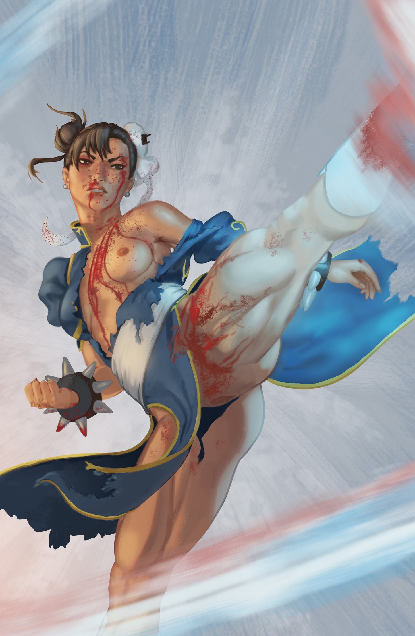 NSFWaifus CHUN LI 11x17 Art Print (Bloody)