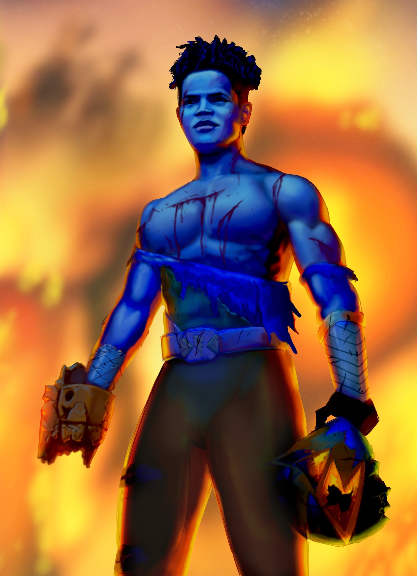 PR30 - Battle Damaged Aiyon (Cosmic Fury Gold) 5x7 Art Print