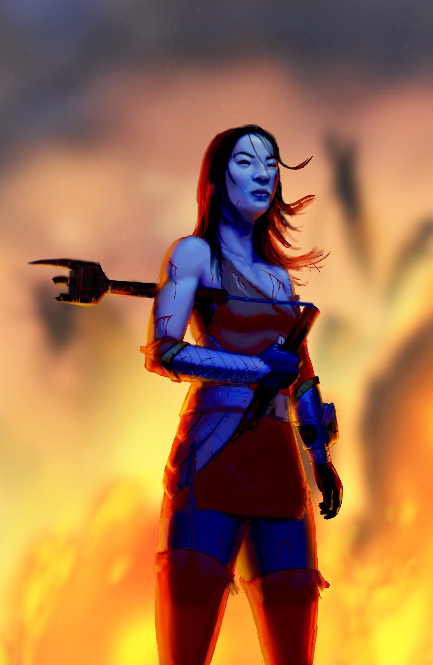 PR30 - Battle Damaged Fern (Cosmic Fury Orange) 11x17 Art Print