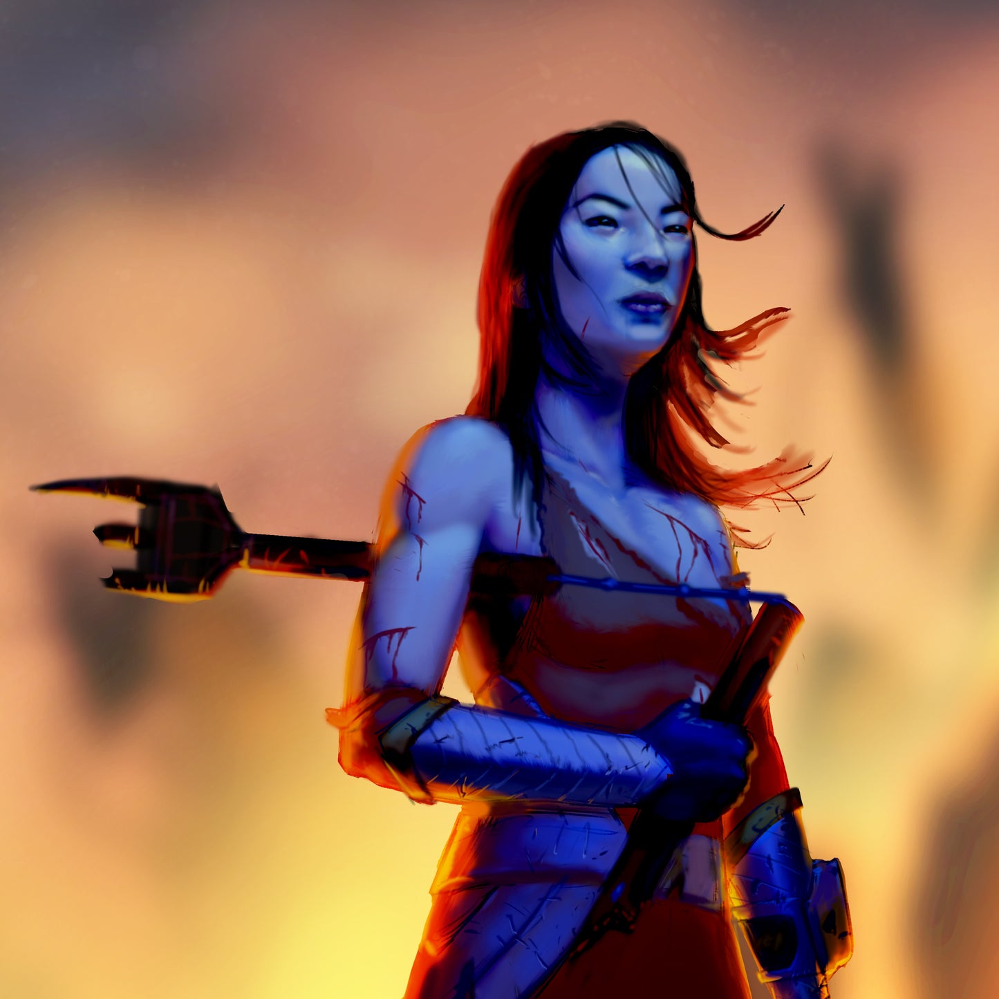 PR30 - Battle Damaged Fern (Cosmic Fury Orange) 5x7 Art Print