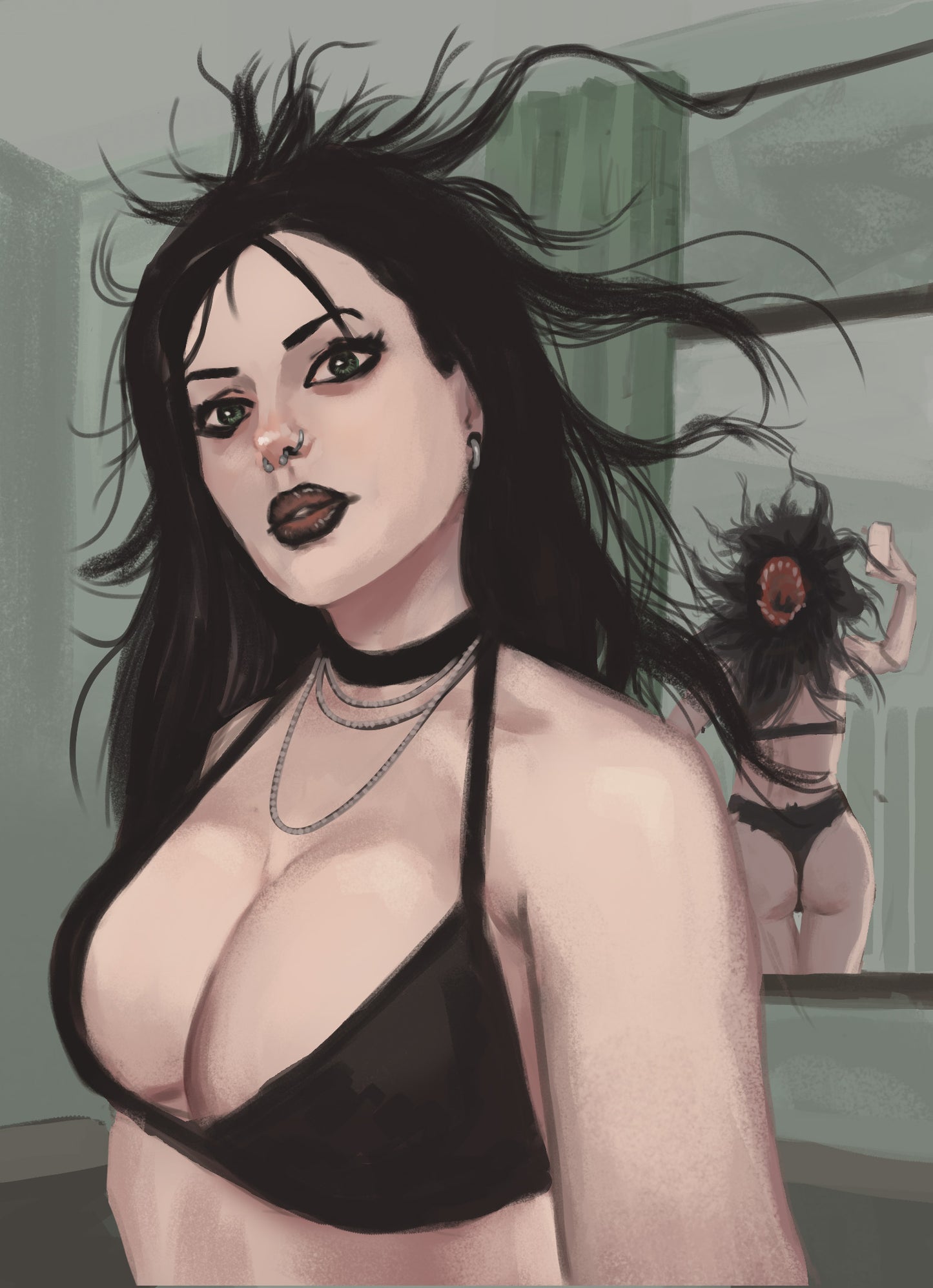 Monster Girl Thirst Trap Series - Futakuchi-Onna Sticker