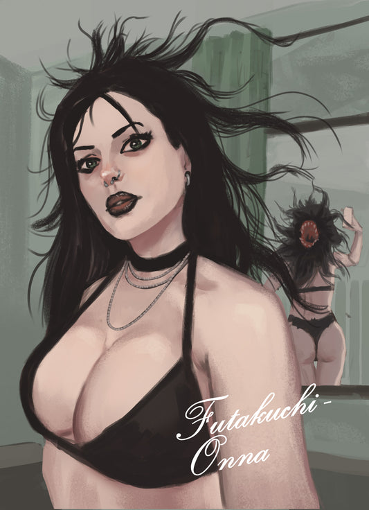 Monster Girl Thirst Trap Series - Futakuchi-Onna 5x7 Art Print