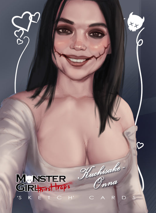 Monster Girl Thirst Trap Series - Kuchisake-Onna Art Trading Card
