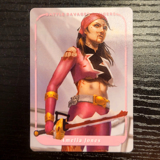PR28 - Battle Damaged Amelia (Dino Fury Pink) Art Trading Card