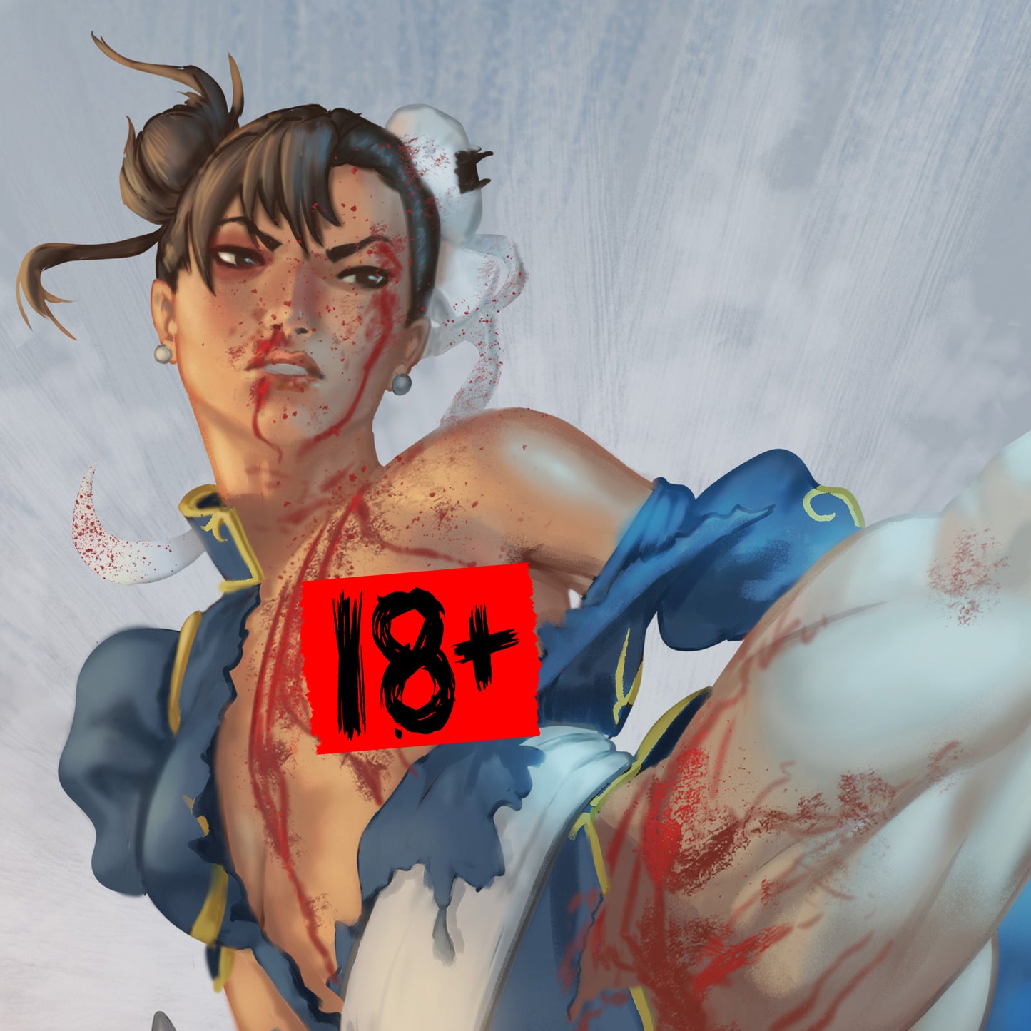 NSFWaifus CHUN LI 5x7 Art Print (Bloody)