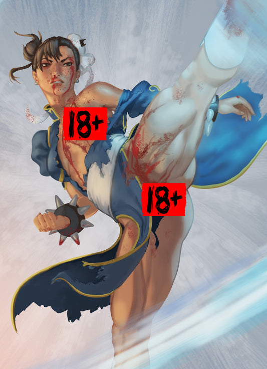 NSFWaifus CHUN LI 5x7 Art Print (Bloody)