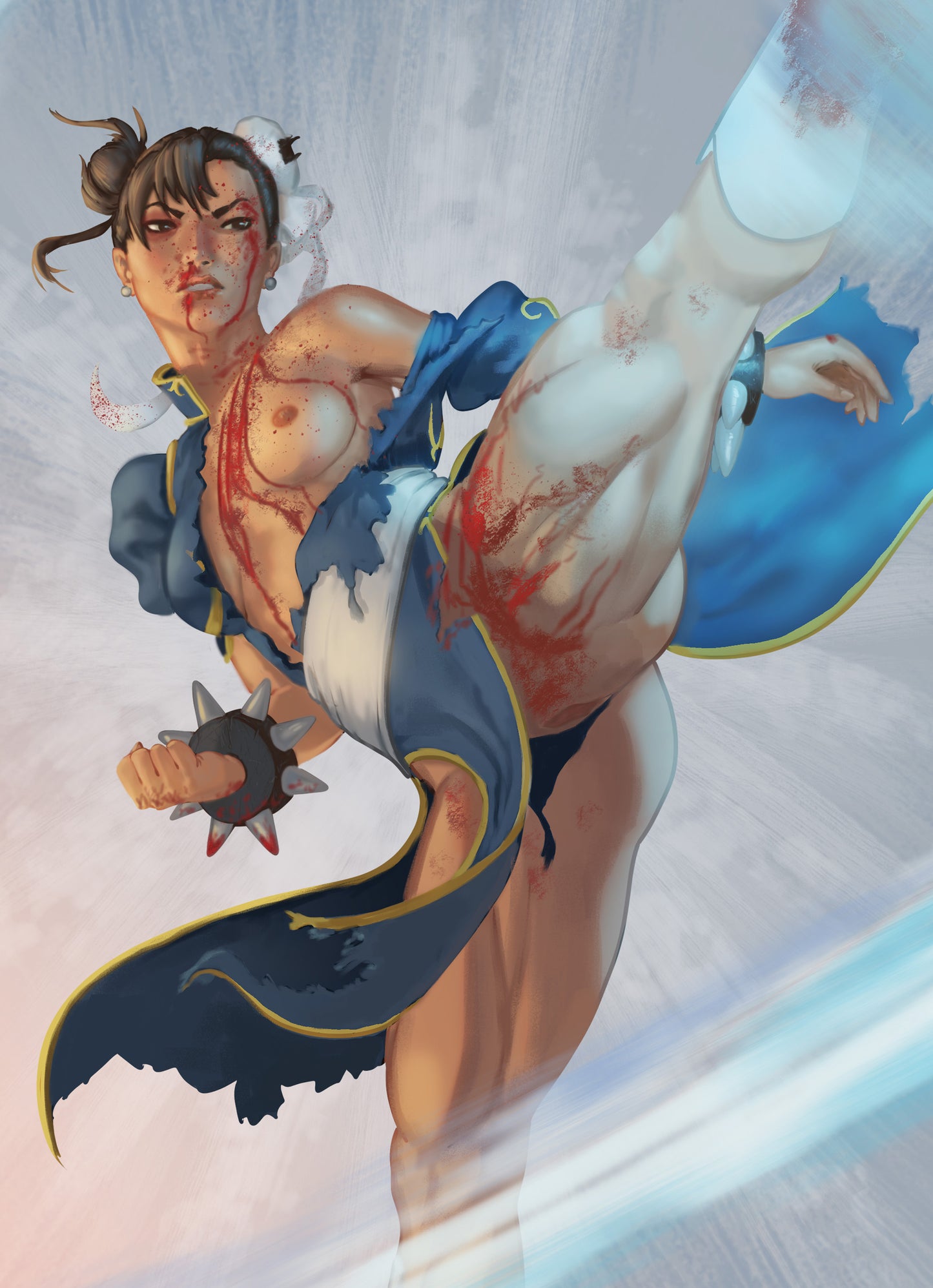 NSFWaifus CHUN LI 5x7 Art Print (Bloody)