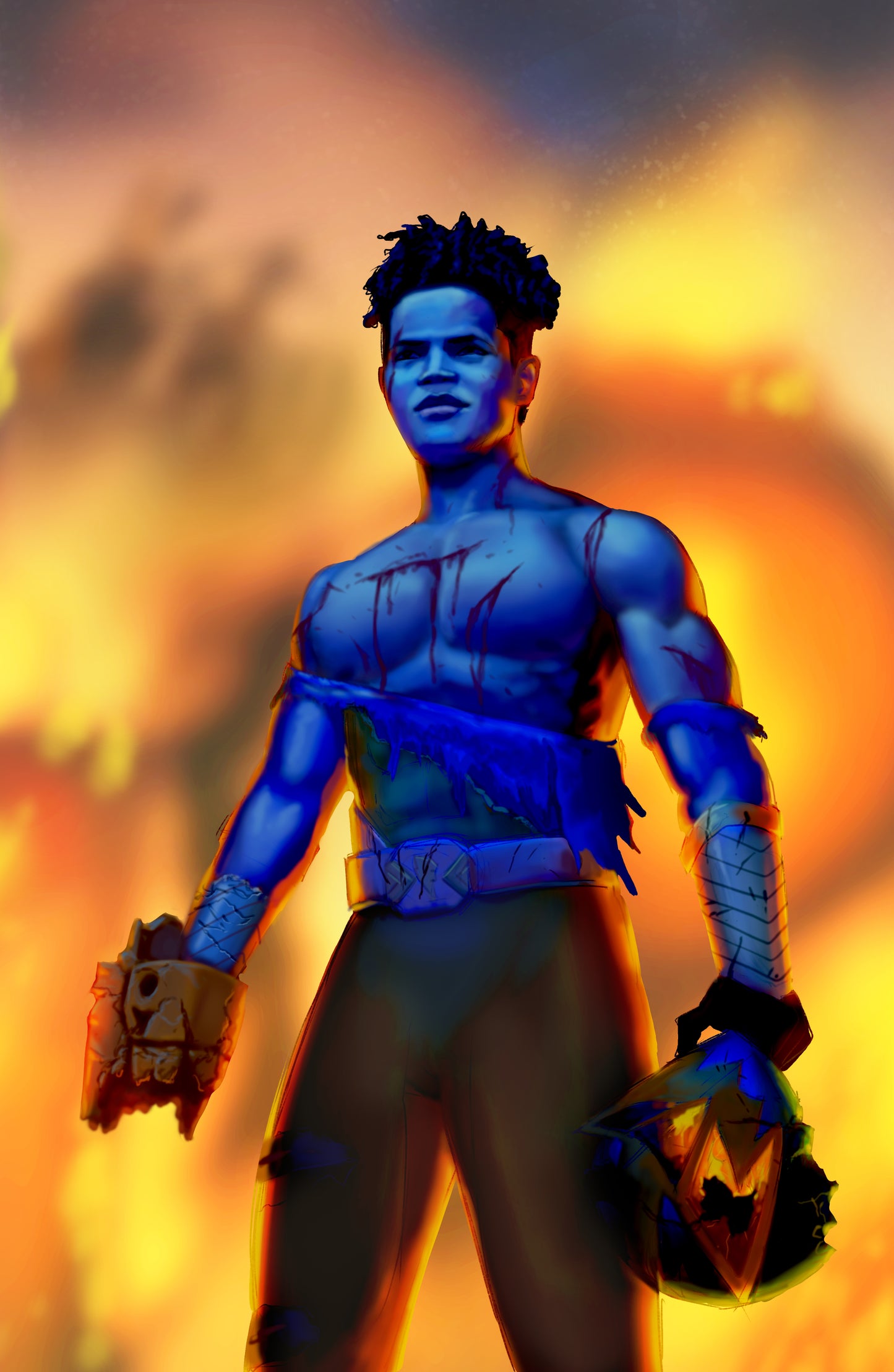 PR30 - Battle Damaged Aiyon (Cosmic Fury Gold) 11x17 Art Print