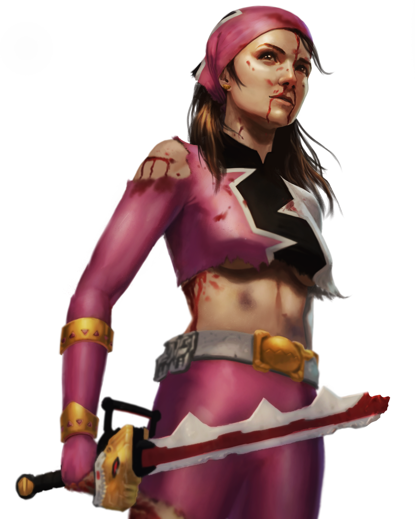 PR28 - Battle Damaged Amelia (Dino Fury Pink) FOIL Sticker