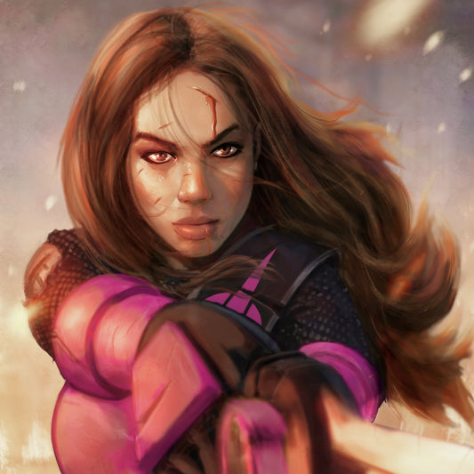 PR24 - Battle Damaged Sarah (Ninja Steel Pink) 11x17 Art Print