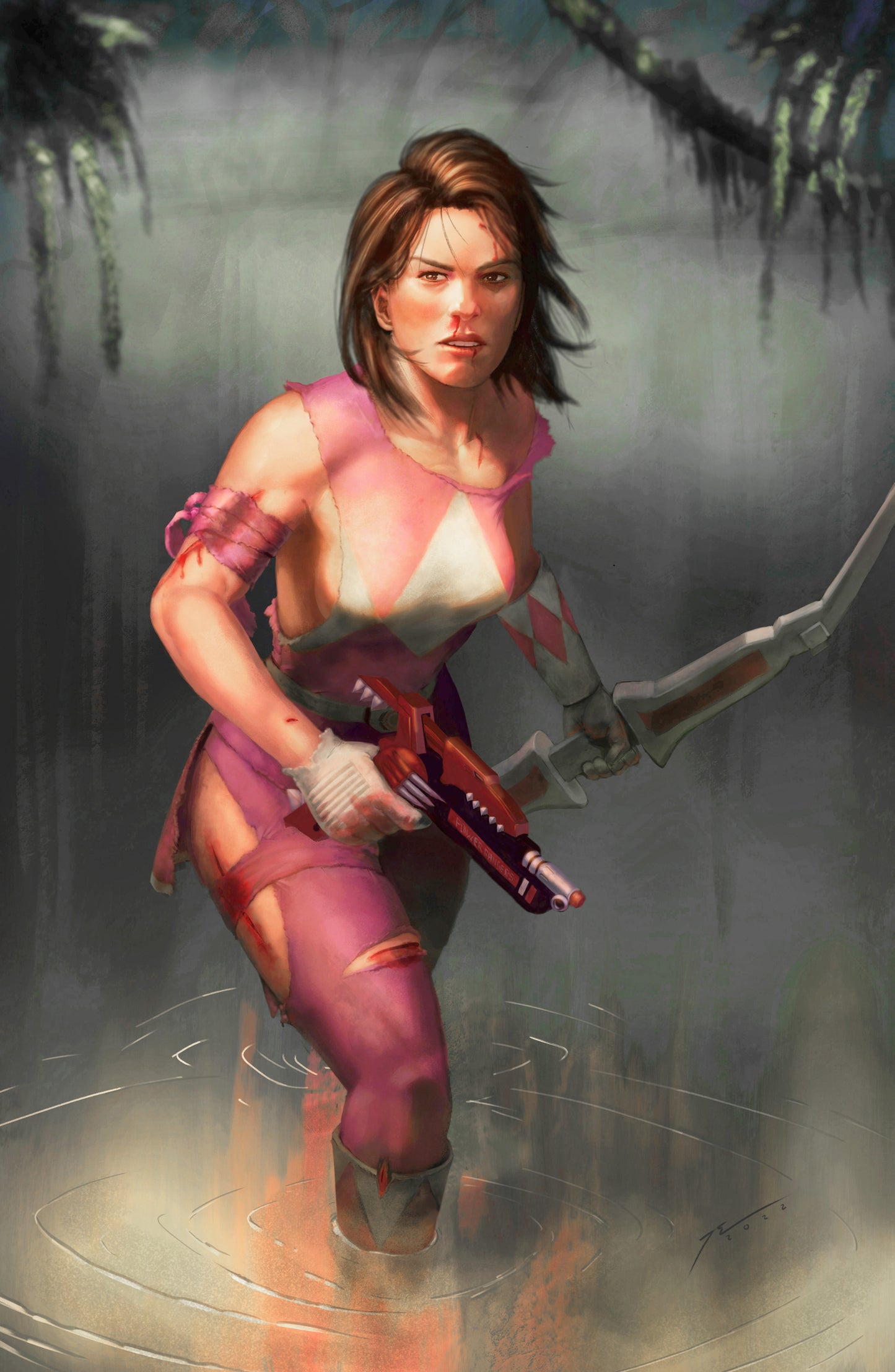 PR01 - Battle Damaged Kimberly (MMPR Pink) 11x17 Art Print