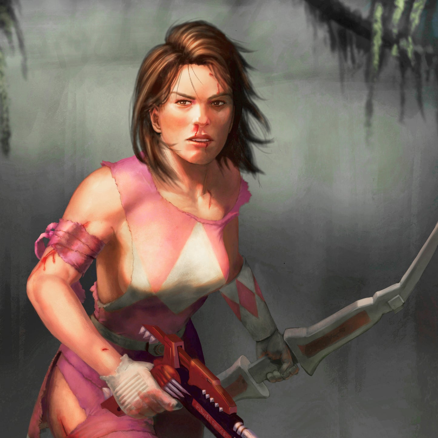 PR01 - Battle Damaged Kimberly (MMPR Pink) 5x7 Art Print