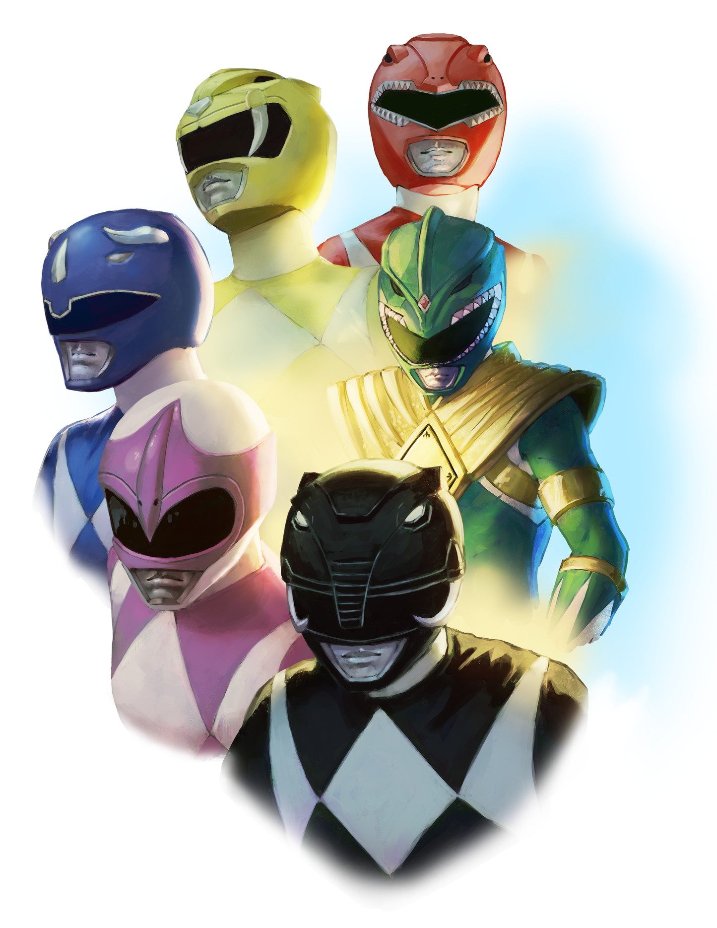 PR - Mighty Morphin Power Rangers team 8.5x11 Art Print