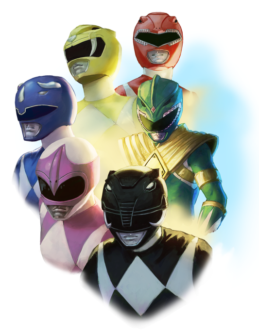 PR - Mighty Morphin Power Rangers team 8.5x11 Art Print