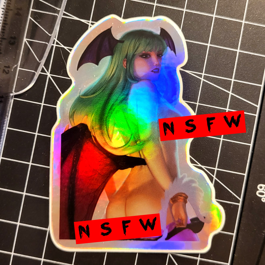 NSFWaifus MORRIGAN FOIL Sticker