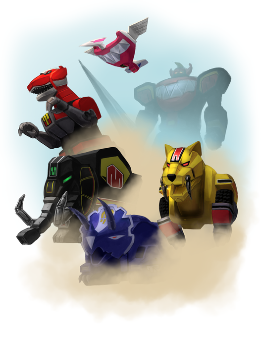 PR - Mighty Morphin Power Rangers Zords 8.5x11 Art Print